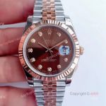 AAA Quality Noob Rolex Jubilee Rose Gold Datejust Choclate Dial With Diamonds Jubilee Bracelet replica Watches